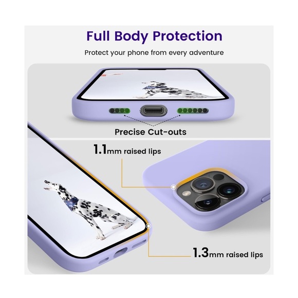 OTOFLY iPhone 14 Pro Max Silicone Shockproof Slim Thin Phone Case in Lavender - Picture 5 of 9